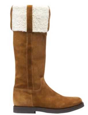 Riding Boot in Suede and Shearling