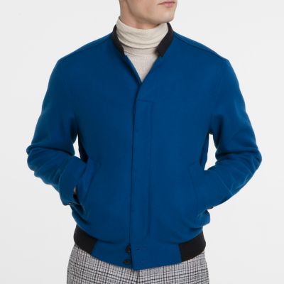 Blouson in Turquoise Wool Nylon Felt