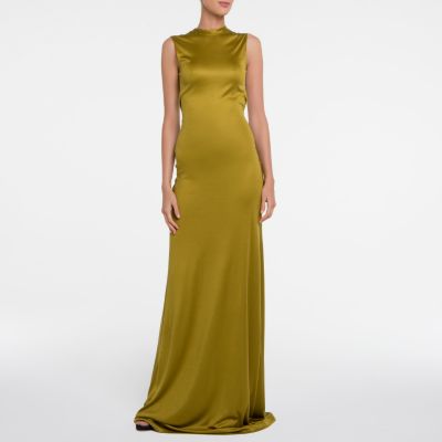 Sleeveless Gown in Topaz Soft Silk Jersey