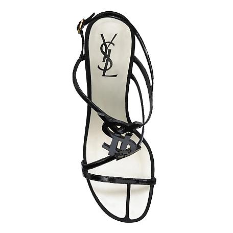 High-Heel YSL Logo Patent Sandal