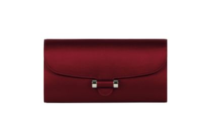 Medium Muse Clutch in Black - Turquoise or Red Silk Satin