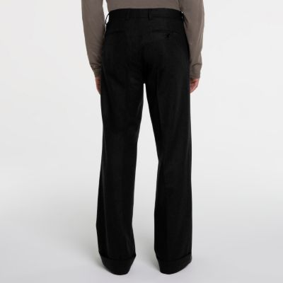 Flared Pant in Black Wool