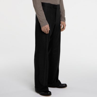 Flared Pant in Black Wool