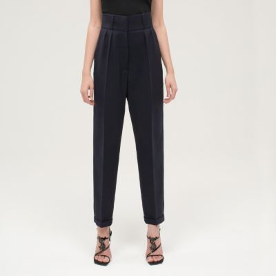 High Waisted Wool & Canvas Pant