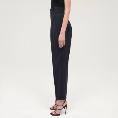 High Waisted Wool & Canvas Pant