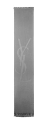 YSL Logo Wool Scarf in Black, Grey or Navy