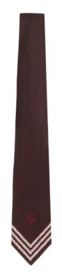 Silk Woven Tie in Ruby And Ivory