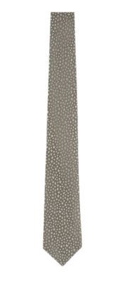 Silk Woven Tie in Taupe And Light Green