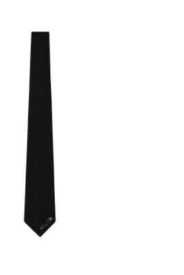 Silk Woven Tie in Black Grey