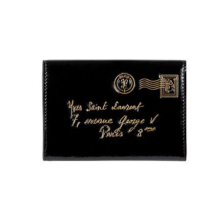 Y-Mail Black Patent Coin Purse